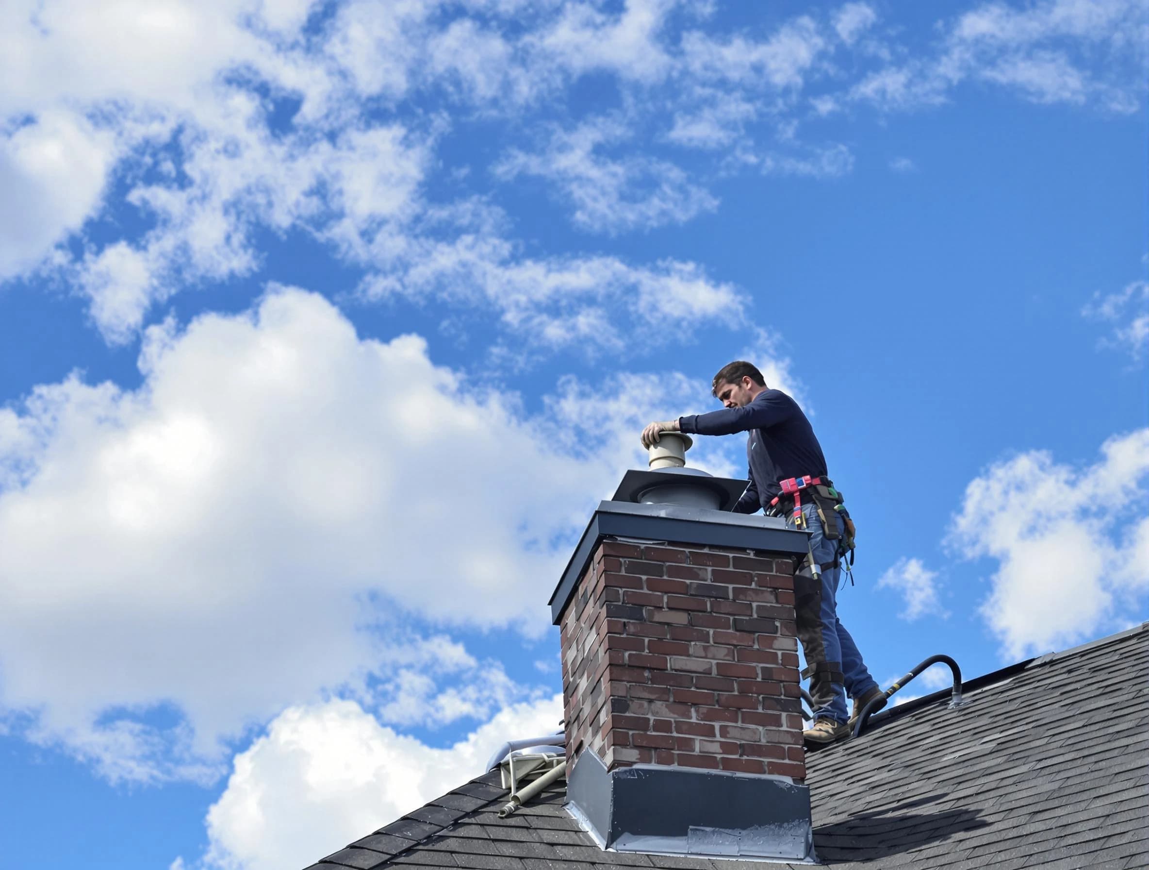 Edgewood Chimney Sweep installing a sturdy chimney cap in Edgewood, NM
