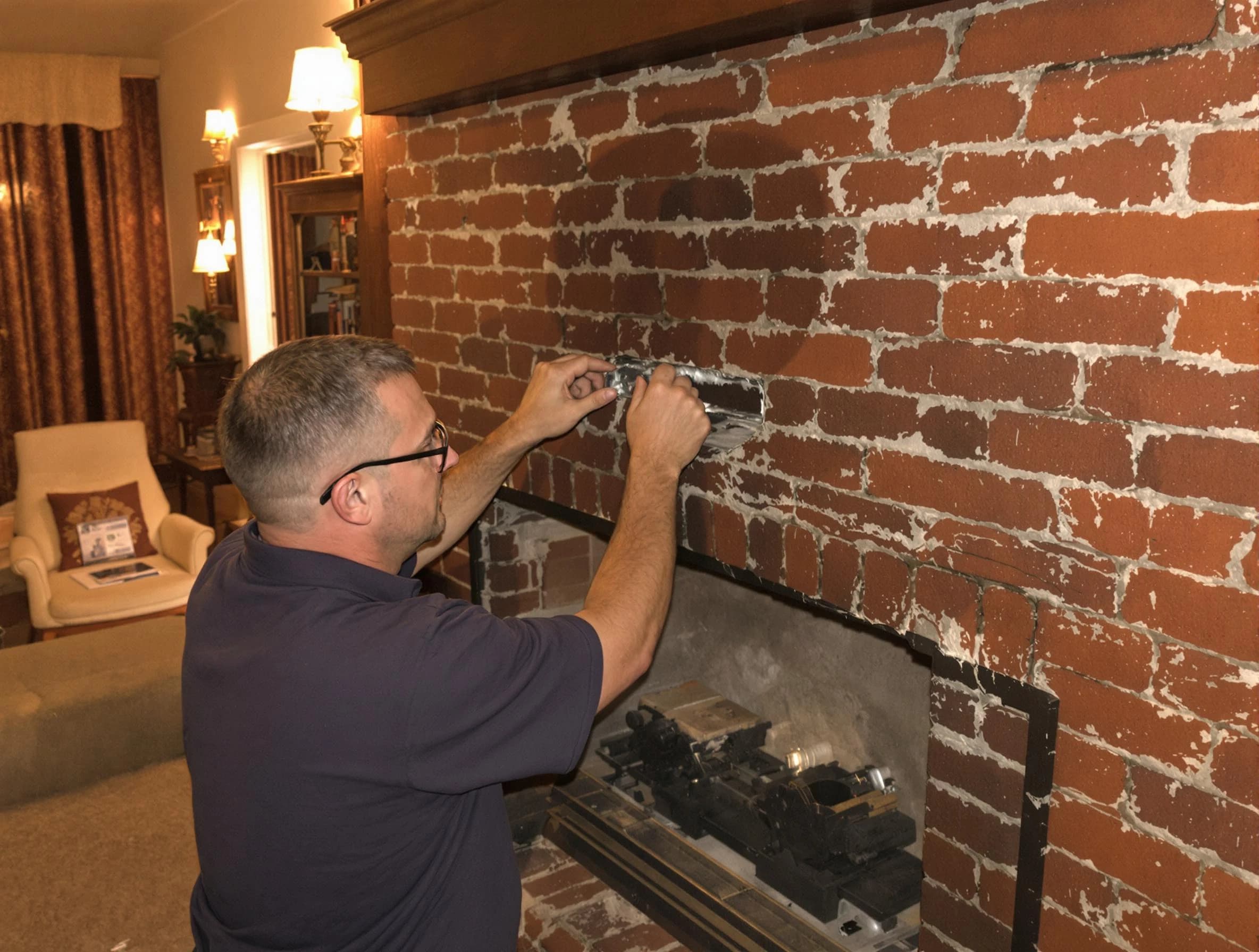 Edgewood Chimney Sweep expert fixing a fireplace in Edgewood, NM