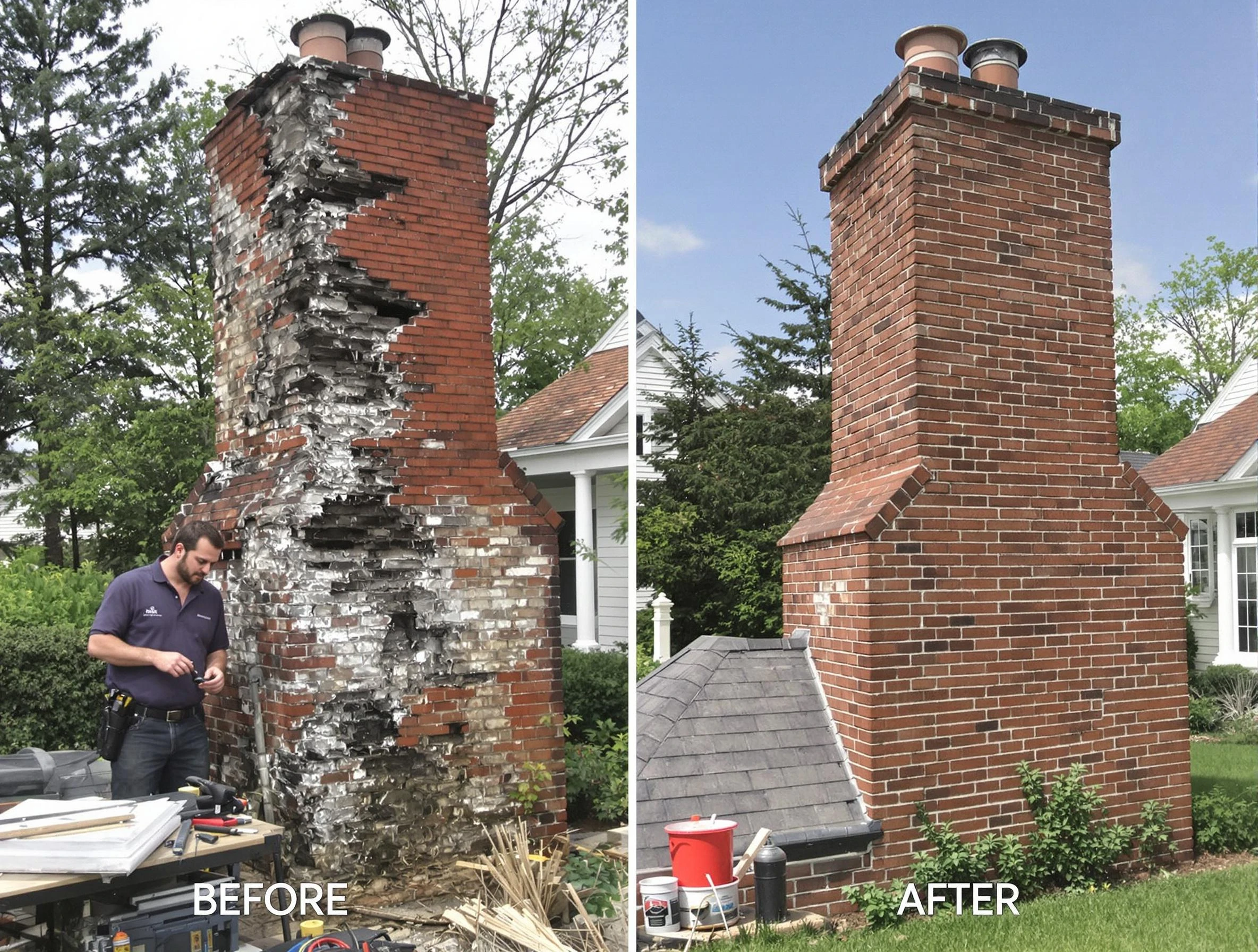 Edgewood Chimney Sweep performing a full chimney restoration in Edgewood, NM
