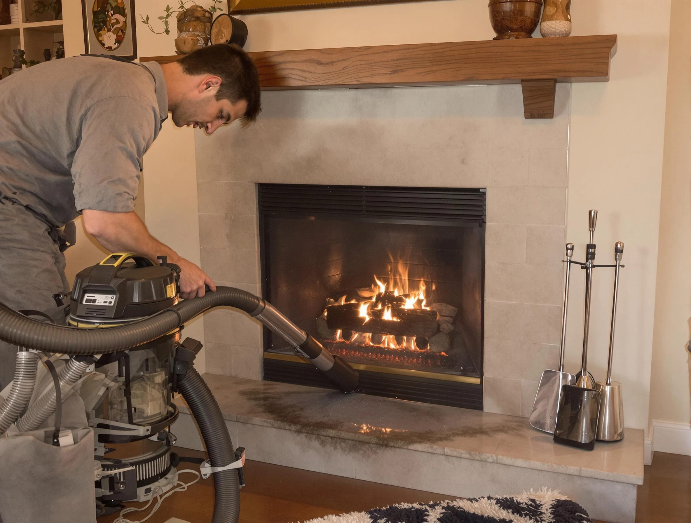 Routine fireplace upkeep by Edgewood Chimney Sweep in Edgewood, NM